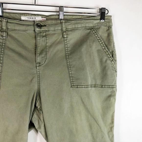 Torrid Plus Size 26 Jeans Green Cropped Ankle Skinny Pockets‎ Stretch 861 - Picture 6 of 8